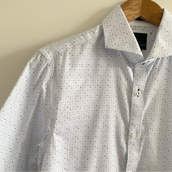 DANIEL HECHTER tip top modern fit non-Iron dot print dress shirt - Picture 5 of 14